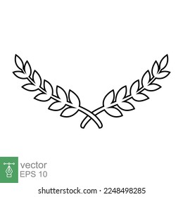 Laurel, wreath icon. Simple outline style. Symbol of victory, winner award, branch and leaves, roman concept. Line vector illustration design isolated on white background. EPS 10.