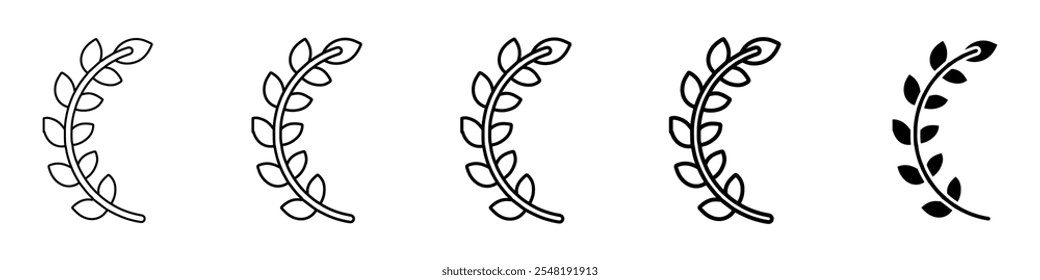 laurel wreath icon Simple thin line logo set