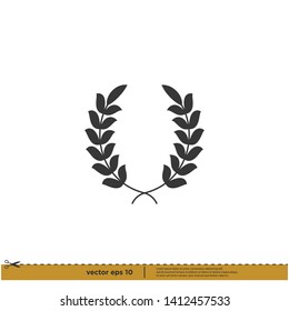 laurel wreath Icon Symbol Logo Template