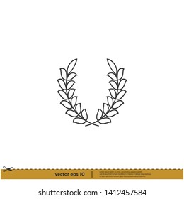 laurel wreath Icon Symbol Logo Template