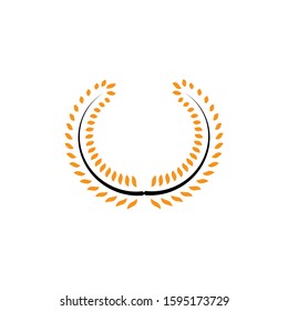 Laurel wreath icon template. Vector illustration 