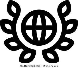 laurel wreath icon. Thin Linear Style Design Isolated On White Background