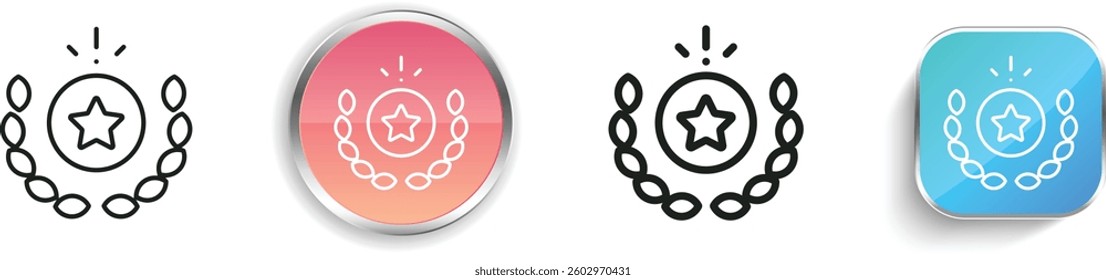 laurel wreath icon. Thin Linear, Regular and Button Style Design Isolated On White Background
