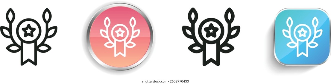 laurel wreath icon. Thin Linear, Regular and Button Style Design Isolated On White Background