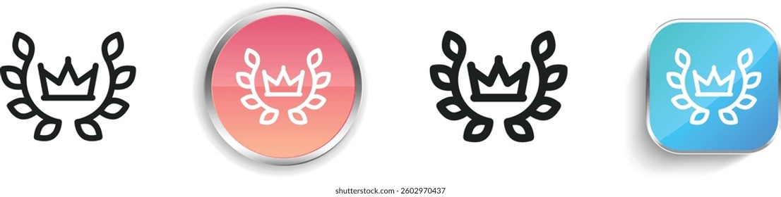 laurel wreath icon. Thin Linear, Regular and Button Style Design Isolated On White Background