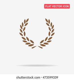 Icono de la corona de laurel. Ilustración de concepto vectorial para el diseño.