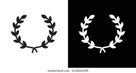 laurel wreath icon Vector flat thin line illustration