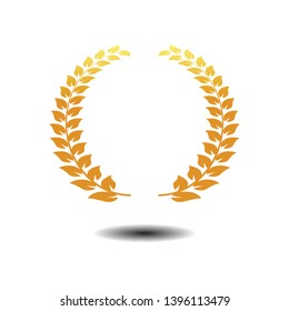 laurel wreath icon  vector . Gold symbol icon on white background. eps 10
