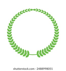 Laurel wreath icon vector. Green laurel wreath isolated on white background. Leaf ceremony awarding of winner tournament. Design element vector illustration.
