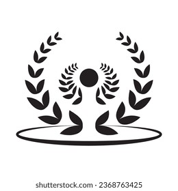 diseño del logotipo de la ilustración del vector del icono de laurel