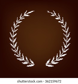 Laurel Wreath icon. Vector illustration with chalk effect