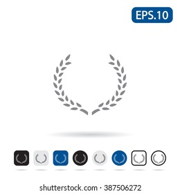 Laurel wreath icon. Vector illustration.