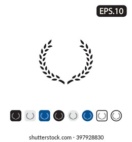 Laurel wreath icon. Vector illustration.