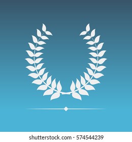 Laurel wreath Icon. Wreath Icon. Vector Illustration. Leaves Branch. 