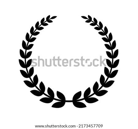 Laurel wreath icon vector illustration. Award, honor and victory concept.