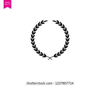 Laurel Wreath Icon Vector Logo Design Template.