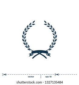 laurel wreath icon vector logo template
