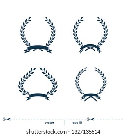 laurel wreath icon vector logo template