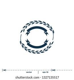 laurel wreath icon vector logo template