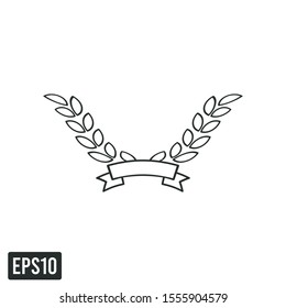 laurel wreath icon vector logo template design element