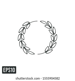 laurel wreath icon vector logo template design element