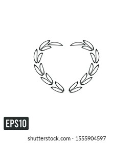 laurel wreath icon vector logo template design element