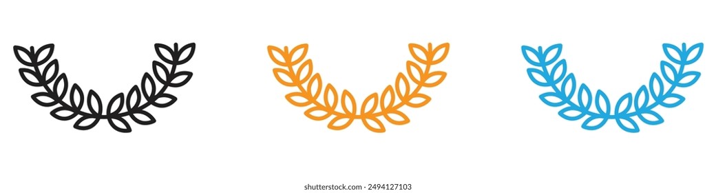 laurel wreath icon vector logo set collection for web app ui