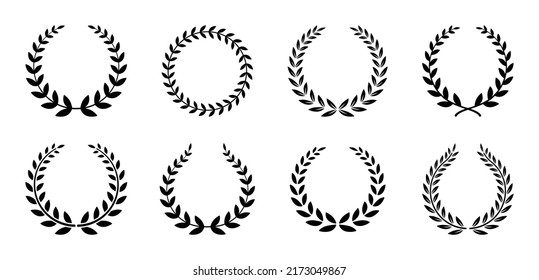 Laurel wreath icon vector set illustration.