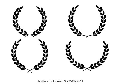 Laurel wreath icon vector set design