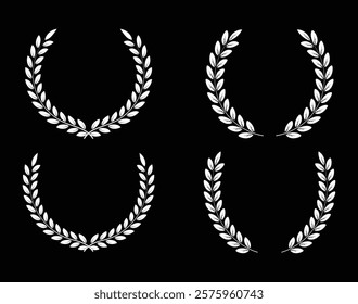 Laurel wreath icon vector set design