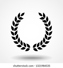 Laurel wreath Icon Vector. Simple flat symbol. Perfect Black pictogram illustration on white background.
