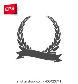 laurel wreath icon, vector trophy Laurel wreath banner, isolated trophy icon