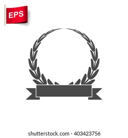 laurel wreath icon, vector trophy Laurel wreath banner, isolated trophy icon