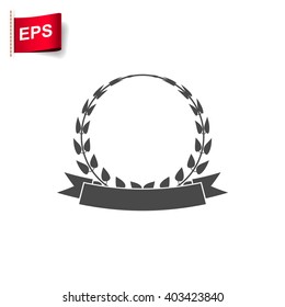 laurel wreath icon, vector trophy Laurel wreath banner, isolated trophy icon