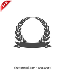 laurel wreath icon, vector trophy Laurel wreath banner, isolated trophy icon