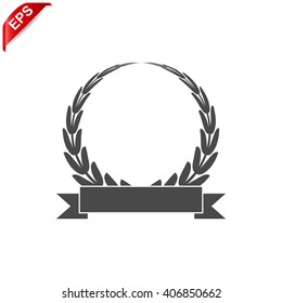laurel wreath icon, vector trophy Laurel wreath banner, isolated trophy icon