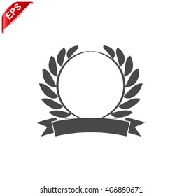 laurel wreath icon, vector trophy Laurel wreath banner, isolated trophy icon