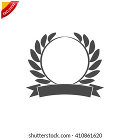 laurel wreath icon, vector trophy Laurel wreath banner, isolated trophy icon