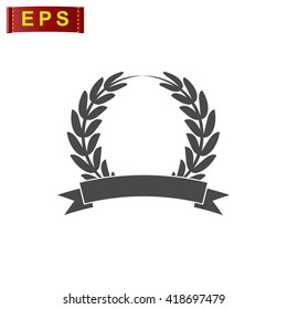 laurel wreath icon, vector trophy Laurel wreath banner, isolated trophy icon