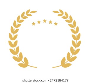 Laurel wreath icon. Wheat ears icon. depicting an award, winner, achievement, emblem. Vector illustration