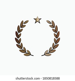 Laurel Wreath Icon. Winner Symbol - Vector Logo Template.