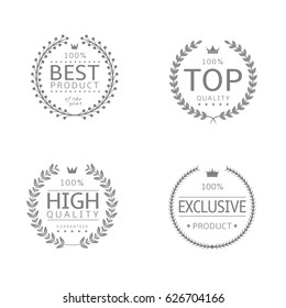 Laurel wreath icons. Best product, High quality, Top quality, Exclusive product