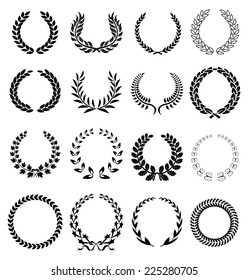 laurel wreath icons set