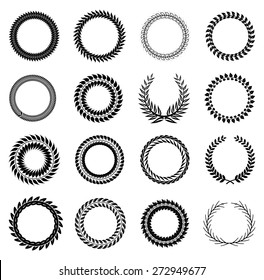 laurel wreath icons set