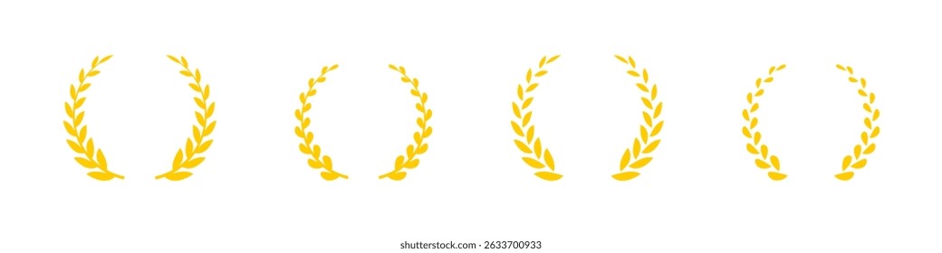 Laurel Kranz Icons gesetzt. Symbolsammlung Weizen- und Eichenkränze. Vektorgrafik. 