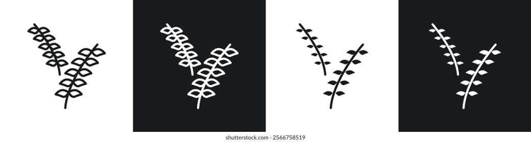 Laurel wreath icons in Thin line black color. flat simple vector symbols illustration.