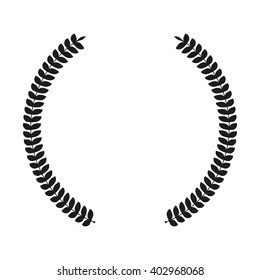 Laurel Wreath isolated black icon.