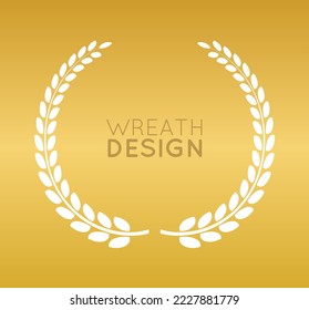 Laurel Wreath Isolador Elemento De Decoración Plana Ilustración De Hoja De Lujo