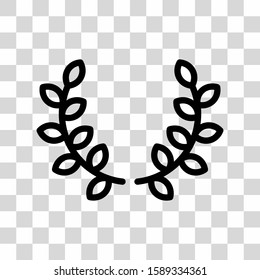 Laurel wreath isolated icon. Heraldic trophy crest, Greek and Roman olive branch award, winner round emblem.