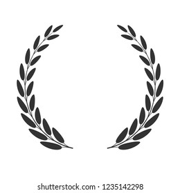 Laurel wreath isolated on white background. Vector icon.